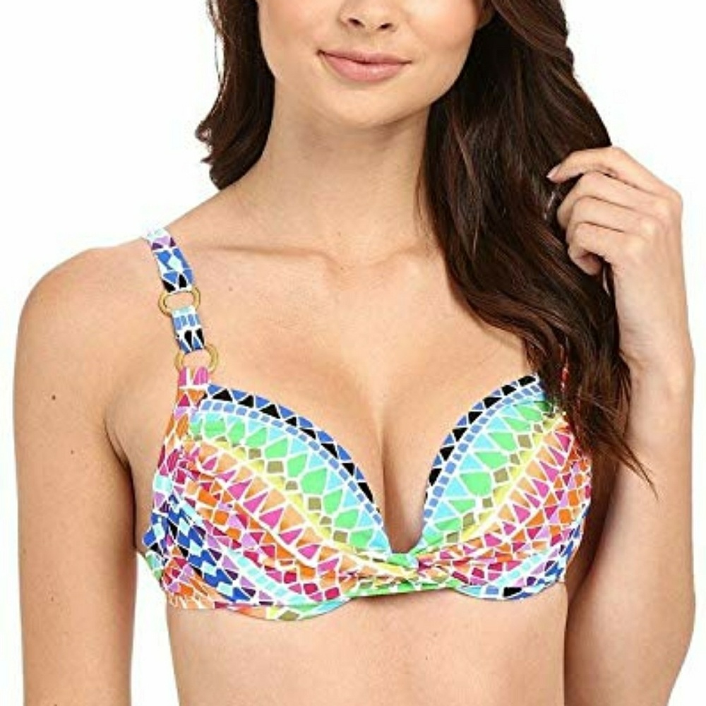 NWOTs LA BLANCA Full Spectrum Geo Swim Bikini Top